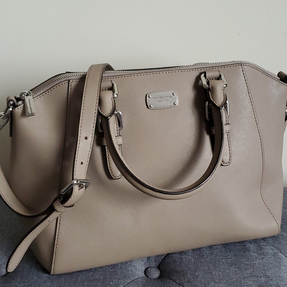 Taupe Michael Kors leather handbag